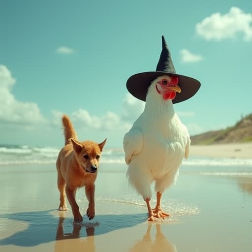 caminando con un perro en la playa