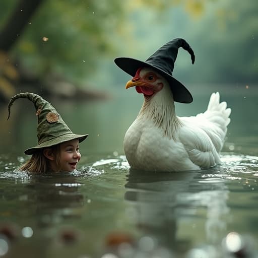 nada hasta la orilla donde se encuentra a un duende 
