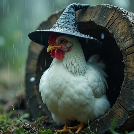 de repente hay una tormenta  y busca refugio