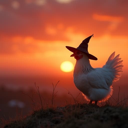 Cansado de tanta aventura se sienta a mirar el ocaso
