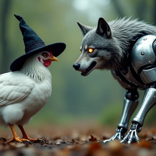 Next thing he knows, he's face-to-face with a robotic wolf