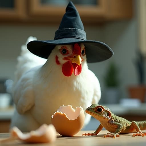 un huevo se parte todo y de ahí sale una lagartija chiquita medio perdida mirando para todos lados