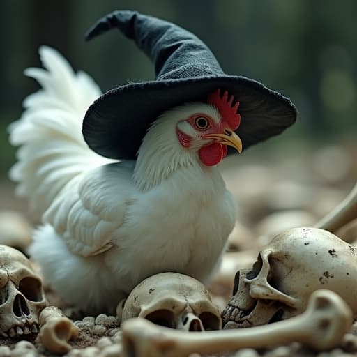 cuando despierta se da cuenta de que esta rodeada de muchas calaveras
